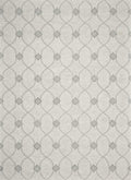 5' X 7' Ivory And Gray Wool Ogee Hand Tufted Area Rug