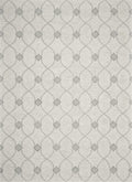 5' X 7' Ivory And Gray Wool Ogee Hand Tufted Area Rug