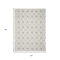 5' X 7' Ivory And Gray Wool Ogee Hand Tufted Area Rug