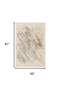 5' X 8' Ivory And Gray Abstract Area Rug