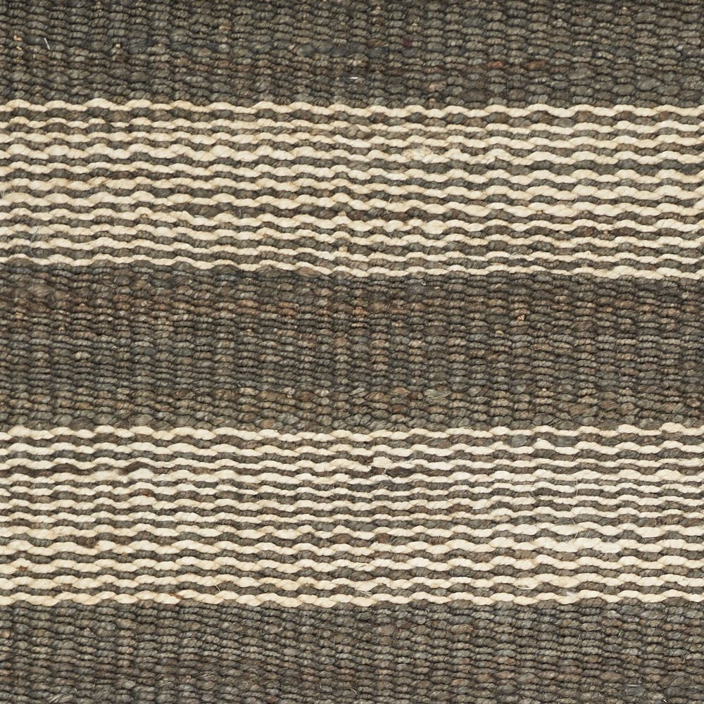 5' X 7' Brown and Beige Striped Hand Woven Area Rug