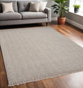3' X 5' Beige And Gray Wool Chevron Hand Woven Area Rug