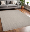3' X 5' Beige And Gray Wool Chevron Hand Woven Area Rug