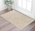5' X 7' Sand And Beige Wool Geometric Hand Tufted Area Rug