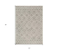 9' X 12' Sand Beige And Ivory Wool Geometric Hand Tufted Area Rug