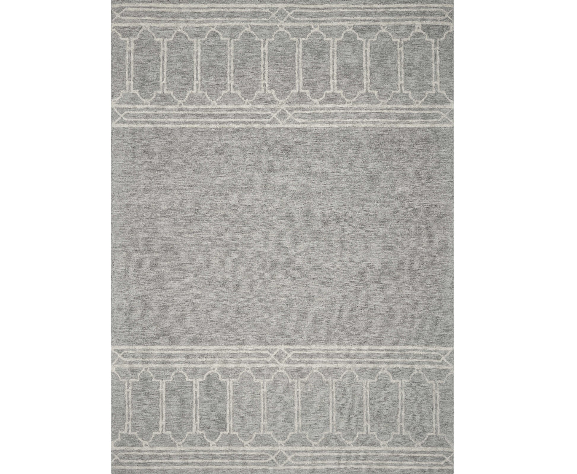 8' X 10'  Wool Grey Area Rug
