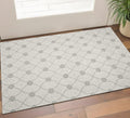 5' X 7' Ivory And Gray Wool Ogee Hand Tufted Area Rug