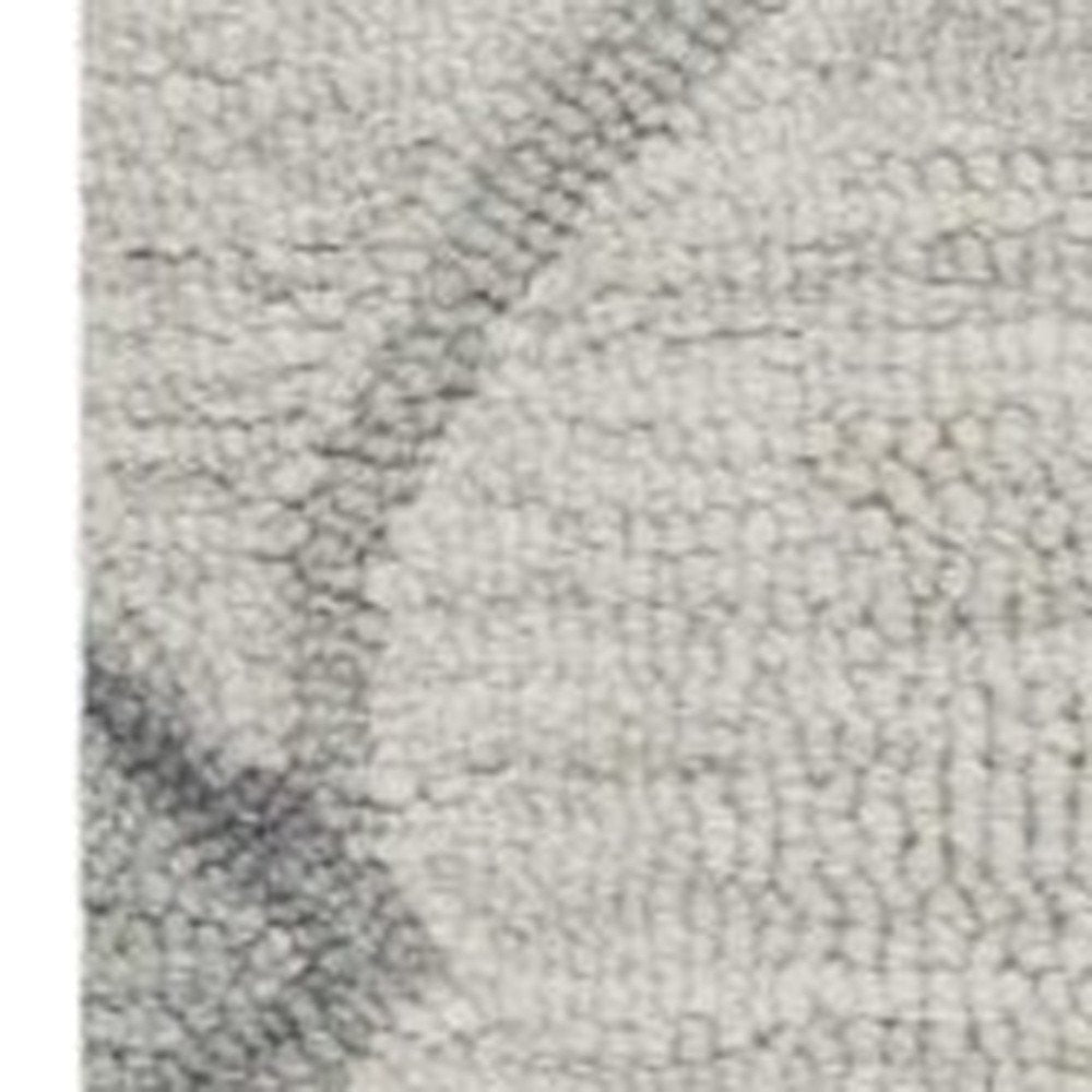 5' X 7' Ivory And Gray Wool Ogee Hand Tufted Area Rug