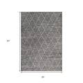 3' X 5' Gray And Ivory Geometric Area Rug