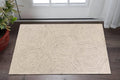 5' X 7' Sand And Beige Wool Geometric Hand Tufted Area Rug