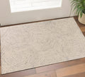 5' X 7' Sand And Beige Wool Geometric Hand Tufted Area Rug