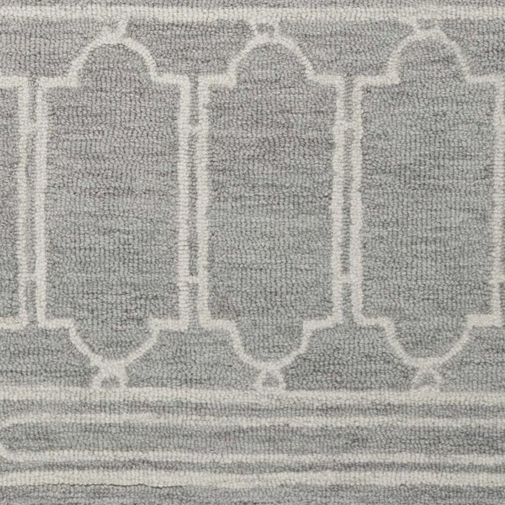 8' X 10'  Wool Grey Area Rug