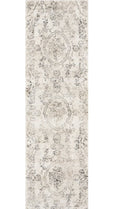 5' X 8' Gray And Tan Floral Distressed Area Rug