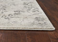 5' X 8' Gray And Tan Floral Distressed Area Rug