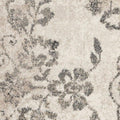 5' X 8' Gray And Tan Floral Distressed Area Rug