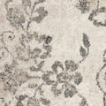5' X 8' Gray And Tan Floral Distressed Area Rug