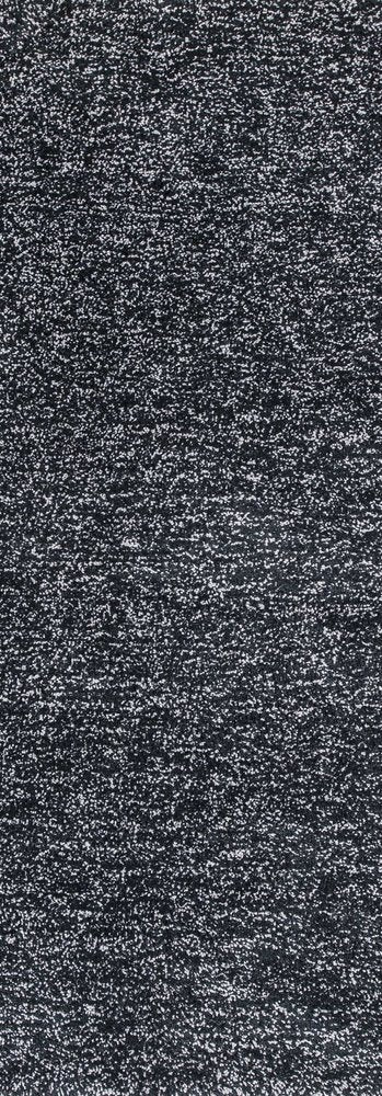 8' Black And White Hand Woven Runner Rug
