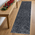 8' Black And White Hand Woven Runner Rug