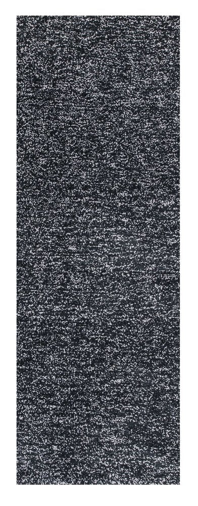 8' Black And White Hand Woven Runner Rug