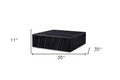 35" Black Genuine Marble And Brass Square Coffee Table