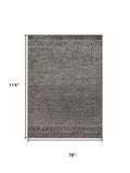 7' X 10' Gray and Black Wool Geometric Hand Tufted Area Rug