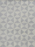 5' X 7' Gray And Light Gray Wool Geometric Hand Tufted Area Rug