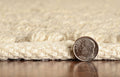7' X 10' Ivory And Beige Jute Chevron Hand Woven Area Rug
