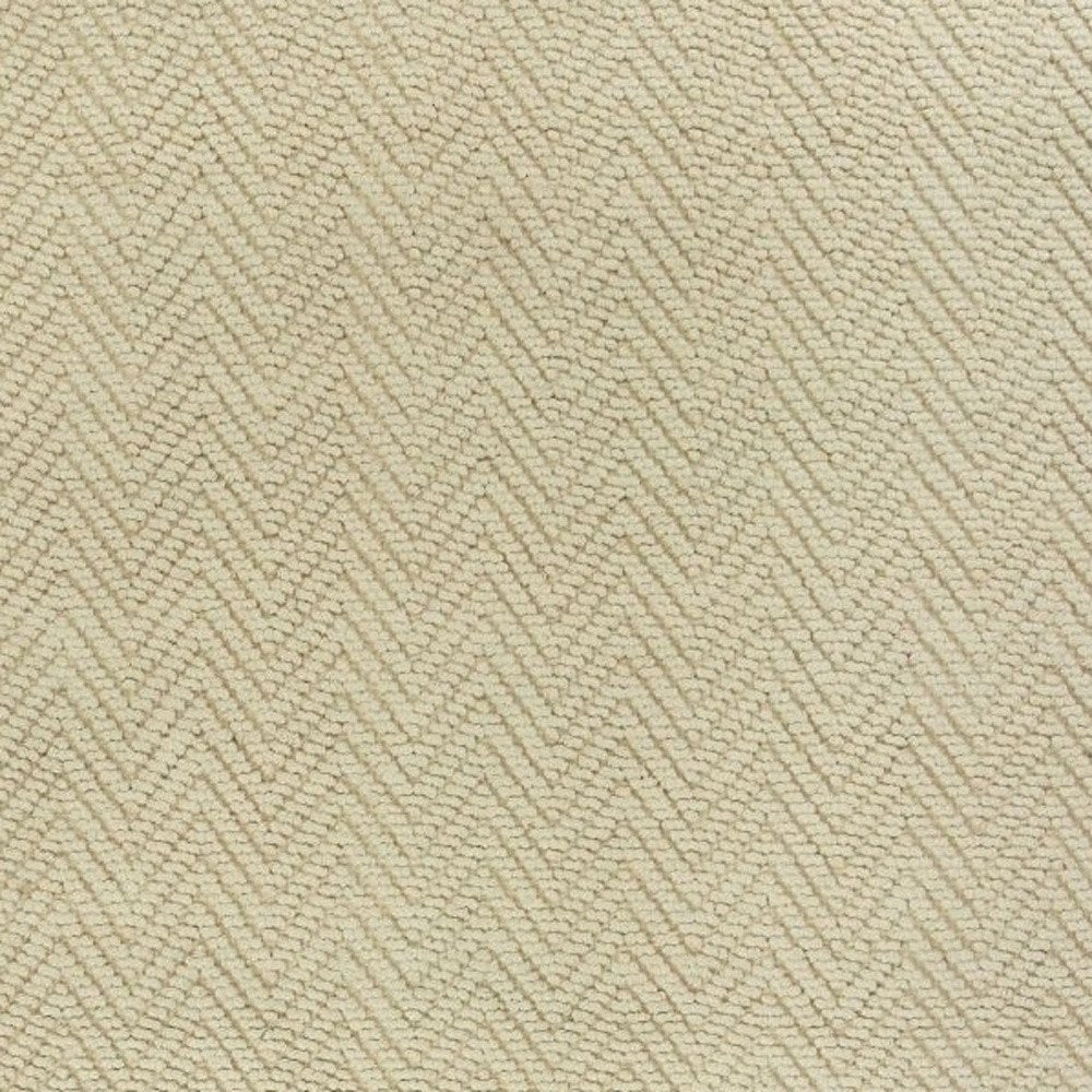 7' X 10' Ivory And Beige Jute Chevron Hand Woven Area Rug