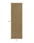 2' X 4' Natural And Brown Jute Chevron Hand Woven Area Rug