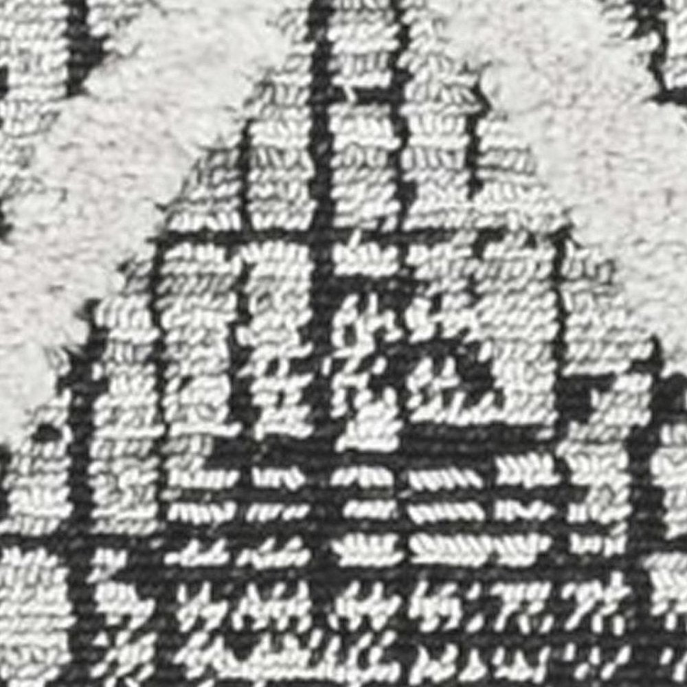 5' X 8' Cream And Charcoal Geometric Area Rug
