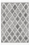 5' X 8' Cream And Charcoal Geometric Area Rug