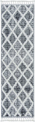 9' X 13' Cream And Charcoal Geometric Area Rug