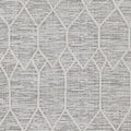 9' X 13' Ivory Grey Machine Woven Geometric Indoor Area Rug