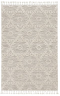 5' X 8' Beige and Ivory Geometric Area Rug