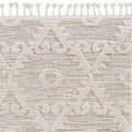 5' X 8' Beige and Ivory Geometric Area Rug