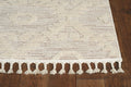 5' X 8' Beige and Ivory Geometric Area Rug