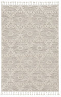 5' X 8' Beige and Ivory Geometric Area Rug