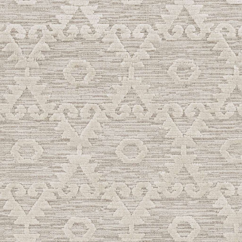 5' X 8' Beige and Ivory Geometric Area Rug