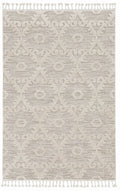 5' X 8' Beige and Ivory Geometric Area Rug