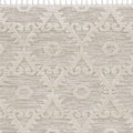 5' X 8' Beige and Ivory Geometric Area Rug