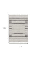 5' X 8' Gray and Ivory Abstract Area Rug