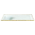 18 Mouth Blown Rectangular Edge Gold Leaf Serving Platter Or Tray
