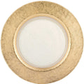 13" Clear And Gold Round Glass Handmade Charger Plate