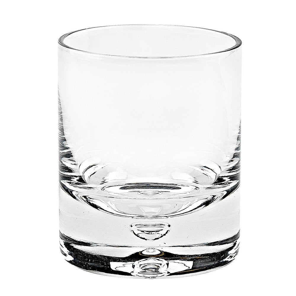 Set of Four Clear Mouth Blown Crystal Old Fashion Glasses