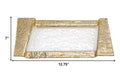 13" Clear And Gold Glass Snack Or Vanity Tray
