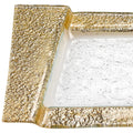 13" Clear And Gold Glass Snack Or Vanity Tray