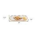 14 Glass Oval Edge Gold Leaf Platter