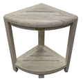 17" White Teak Corner Shower Bench