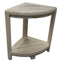 17" White Teak Corner Shower Bench