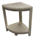 17" White Teak Corner Shower Bench